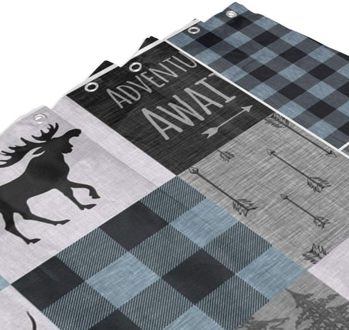 Rustic Shower Curtain Lodge Bear Moose Deer Quick Dry Bath Curtain Machine Washable Bathroom Accessories for Home Decor 72x72Inch...