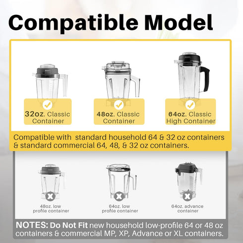 Blade Replacement for Vitamix, Blender Wet Blade Replacement Compatible with Vitamix 5200 Series Blender Mixer 64oz and 32oz Containers...