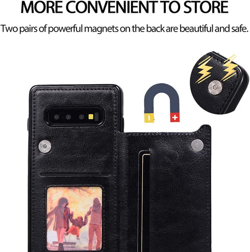 NKECXKJ Design for Samsung Galaxy S10 Wallet Case,PU Leather Phone Cases with Screen Protector Card Holder,Stand Shockproof Flip Protective Cover ...
