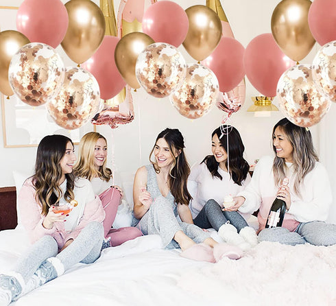 Boho Rainbow Party Decorations/Boho Balloons Birthday Balloons for Women Rose Gold Cherry Pink/Rose Gold 2025 Cherry Pink of 15pcs...