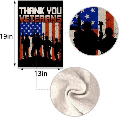 Nepnuser Thank You Veterans Garden Flag Honoring All Who Served Party Decoration American Patriotic Double Sided Yard Outdoor Decor...