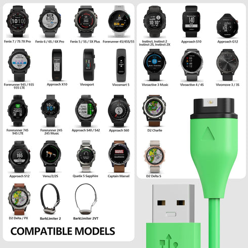 AWINNER Compatible with Garmin Watch Charger Cable (USB A -2 Pack)......
