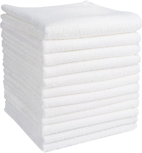 AIDEA Microfiber Cleaning Cloth 12PK, Dish Cloths White, Strong Water Absorption, Lint Free Rags, Scratch Free, Streak Free Microfiber Towels, Kit...