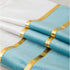 ZLINA Set of 2 Velvet Decorative Throw Pillow Covers Aqua Green White Patchwork with Gold Leather Pillow Covers 18 × 18 Inch Cushion Covers Decor ...