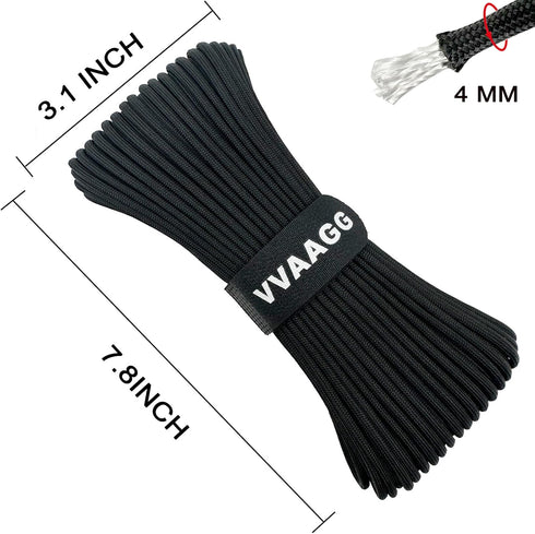 550 Paracord 100FT, Strong Heavy-Duty Camping Rope, Tactical Parachute Cord, Outdoor Gear Tent Rope 4mm...