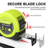 HAUTMEC 16Ft Tape Measure with Fractions 1/8,Multi-Catch Hook Retractable Measuring Tools,Heavy Duty Green Compact Case for Construction, Carpente...