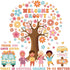 115Pcs Groovy Classroom Tree Bulletin Board Decorations Set Motivational Welcome Accents Tree Wall Bulletin Decor Boho Daisy Owls Cut-Outs for Bac...
