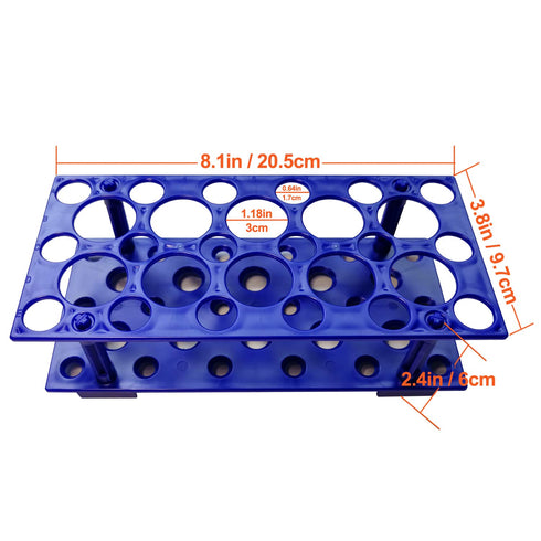 Test Tube Rack, Centrifuge Tube Holder (2 Pack - Blue and Orange) for 10ml, 15ml, 50ml, Detachable Plastic Stand, 28 Well...