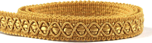 Gimp Braid Fabric Trim - 0.59 Inch / 10 Yards, Gold Silver, Upholstery, Polyester, DIY Crafts, Home Decorative...
