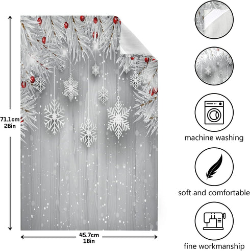 ALAZA Silver Christmas Tree Snowflake Decorative Kitchen Dish Towels 1 Piece,Soft and Absorbent Kitchen Hand Towels Home Cleaning Towels Dishcloth...