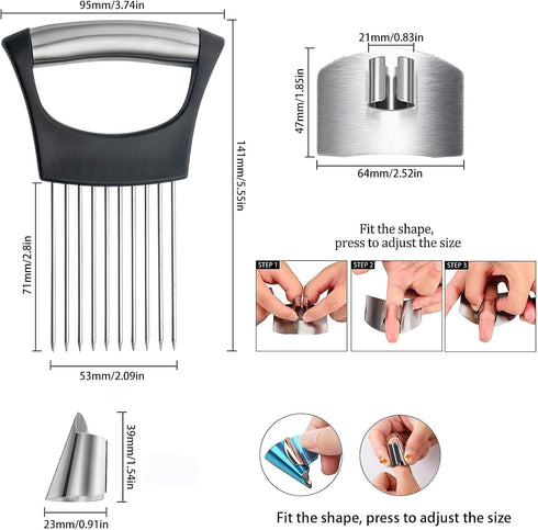 8 Pcs Kitchen Finger Guards Chopping Onion holder Slicer,Adjustable Finger Nail Protector,Safe Knife Cutting Shield,finger guards for cutting Kitc...