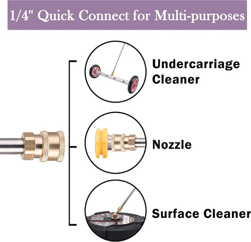 Power Washer Extension Wand, 17 Inch Stainless Steel Pressure Washer Lance with 1/4 Inch Quick Connect, 2 Pack...