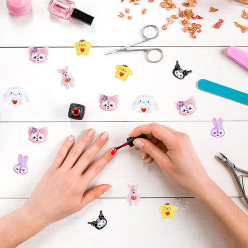 80PCS Kawaii Nail Charms 3D Slime Charms for Nail Art Decorations Supplies Flatback Resin Charms for Acrylic Nails Cute Cartoon Kitty DIY Nail Acc...