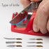 50883 - Edge Grip 2-Stage Knife Sharpener - Red - Coarse & Fine Sharpeners - Compact - Stable Non-Slip Base - Soft Grip Rubber Handle - Straight &...