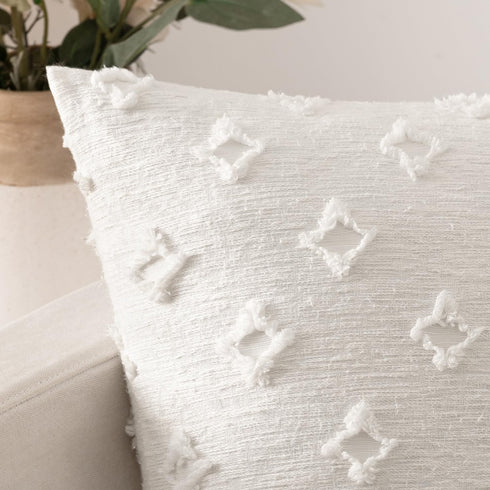 MIULEE Set of 2 Decorative Throw Pillow Covers Rhombic Jacquard Pillowcase Soft Square Cushion Case for Cute Couch Sofa Bed Bedroom Living Room, 2...