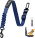 Dog Seat Belt for Car. Car Accessories for Dogs. Adjustable Strap, Strong Nylon Fabric, Bungee Buffer Design Dog Car Seat Belt. (Navy - 1 pack)...