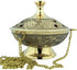 Religious Gifts Gold Plate over Brass Conical Incense Holder, 3 1/2" Dia - 3" H with 9" Chain...