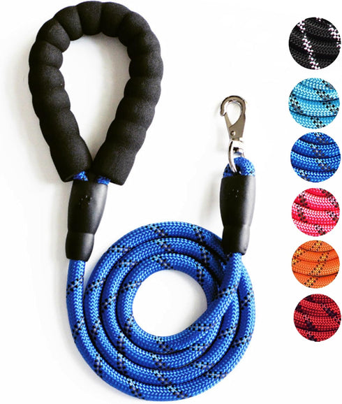 5.9 FT Dog Leash with Comfortable Padded Handle Reflective Material Leash for Large and Small Dogs, Navy Blue...
