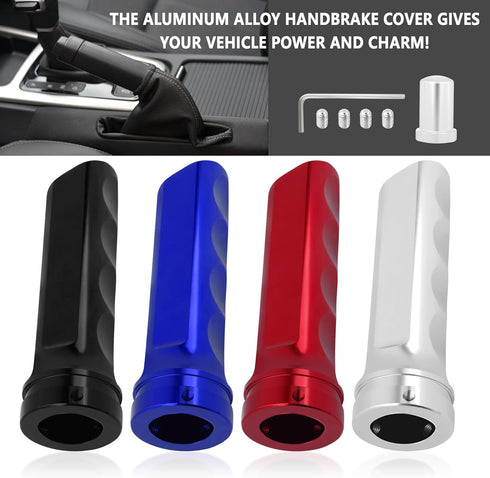 Aluminum Alloy Emergency Brake Cover,Fashion Wave Shaped Handbrake Cover for Car Interior Decor & Protectoring Your Parking Brake Levers,Universal...
