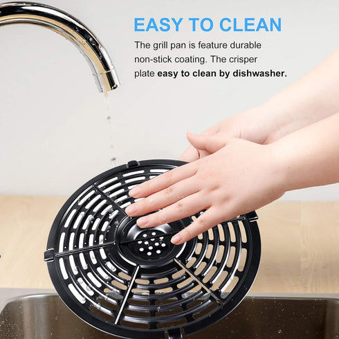 Air Fryer Grill Pan for Power XL 5QT, 8.7'' 5QT Round Non-Stick Replacement Tray Rack Parts Accessories, Dishwasher Safe...