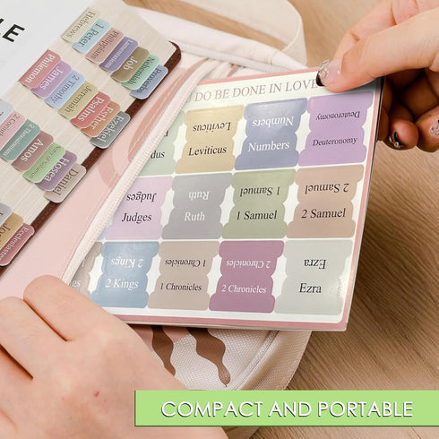 2Pcs Bible Tabs for Women and Man, Bible Book Tabs, 75 Tabs, Laminated Bible Tabs, Boho/Morandi/Sunset Shades Theme Bible Study Supplies, Easy to ...