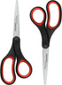Westcott 8" Titanium Non-Stick Scissors, 2-Pack, Black and Red...