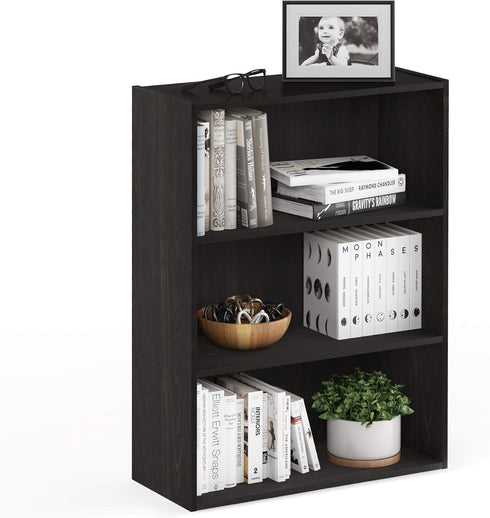 Furinno Pasir 3-Tier Open Shelf Bookcase, Espresso...