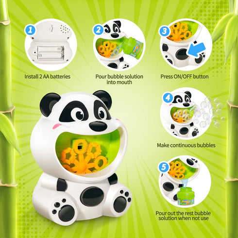 Panda Bubble Machine Toys for Toddlers 1-3 Kids Bubble Maker Blower with 4oz Bubble Solution Ideal Outdoor Party Toys Gift for Toddlers 1-3...