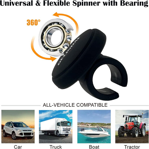 Car Steering Wheel Knob, Smooth Steering Wheel Spinner With Bearing, Universal Silicone Vehicle Steering Wheel Knobs Ball Suicide Knob for Car, SU...