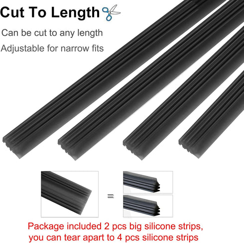 4 Pack Windshield Wiper Blades Refills, BravOne 26" Universal Rubber Frameless Windshield Wiper Blade Refills Parts Windscreen Wiper Rubber Strips...