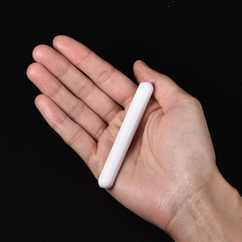 MECCANIXITY Magnetic Stirrer Mixer Stir Bar Rod 80mm(3.15") x10mm Cylinder Shape Coating Magnet White for Laboratory 2Pcs...