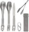 5-in-1 Camping Utensils Detachable Cutlery Portable Silverware Stainless Steel Flatware Multitool Set Tongs Spork Spoon Knife for Backpacking Hiki...