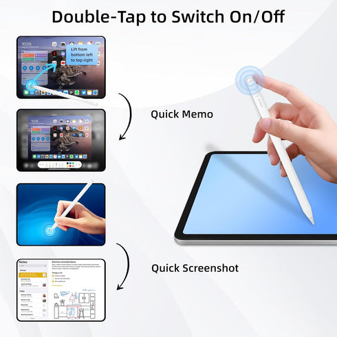Stylus Pen for iPad, with tilt-Pressure Sensitivity and Multi-Point Anti-False-Touch Function. 20-Minute Fast Charging for 2018-2023 iPad/Mini/Pro...