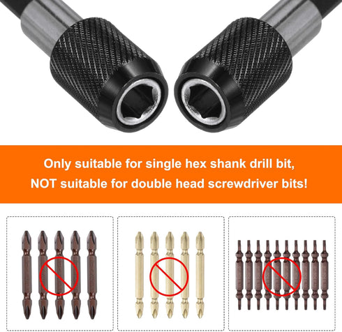5pack 60mm Magnetic Screwdriver Bits Holder Extension Quick Release Drill Bit Chuck Adapter with 1/4" Hex Shank for Socket Driver Adapter Power To...