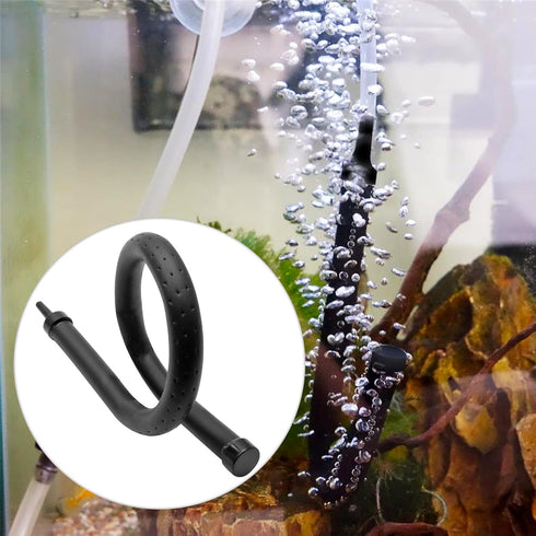 2Pcs Aquarium Flexible Rubber Wall Air Curtain Bubble Tube for Fish Tank Soft Rubber Tube Hose Oxygen Diffuser Tube 30cm/11.8" Length...
