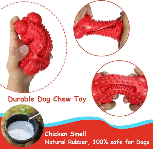 Dog Squeaky Toys for Aggressive Chewers, Toothbrush Stick Durable Dog Chew Toys for Large Dog Medium Breed, Indestructible Tough Dogs Toys for Tee...