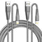 Apple MFi Certified iPhone Metal Braided Charger Cord 6.6Ft Heavy Duty iPhone Fast Charging Cable 304 Stainless Steel Lightning Cable Pet Chew Pro...