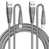 Apple MFi Certified iPhone Metal Braided Charger Cord 6.6Ft Heavy Duty iPhone Fast Charging Cable 304 Stainless Steel Lightning Cable Pet Chew Pro...