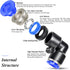 TAILONZ PNEUMATIC Blue Elbow 2 Ways - 10MM Tube OD 90 Push to Connect Tube Quick Fittings Push Lock PV-10 (Pack of 2)...