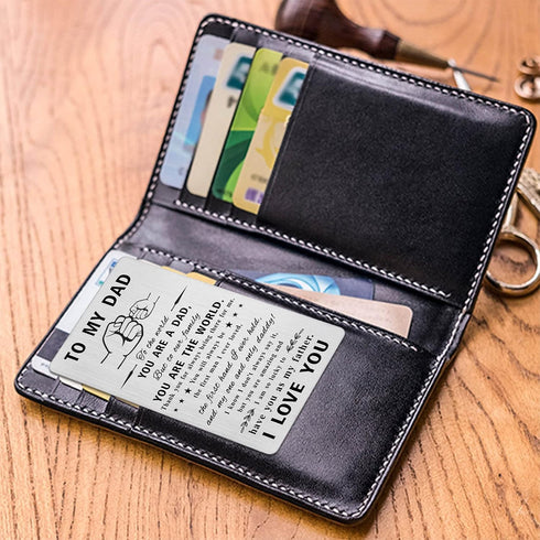 Father's Day Gifts To My Dad - Engraved Wallet Inserts Card for Dad - Father from Daughter Gift Ideas (to Our Family You're The World)...