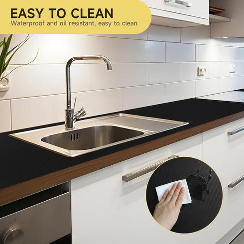 WochiTV Adhesive Shelf Liner 11.8 X 120 Inches Peel and Stick Kitchen Liner for Cabinets, Drawers Removable Protector Mat Waterproof Contact Cover...