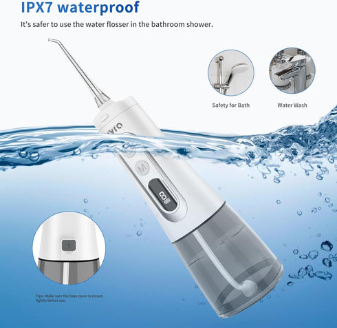 Water Dental Flosser Portable Teeth Cleaner 9 Modes Water Picks 300ml Large Tank Cordless Oral Irrigator Rechargeable Ipx7 Waterproofe High Pressu...