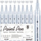 AKARUED Silver Acrylic Paint Markers, 8 Pack Acrylic Silver Paint Pen Sets for Rock Painting, Wood, Stone, Glass, Ceramic, Paper, Drawing, Art Pro...