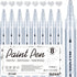 AKARUED Silver Acrylic Paint Markers, 8 Pack Acrylic Silver Paint Pen Sets for Rock Painting, Wood, Stone, Glass, Ceramic, Paper, Drawing, Art Pro...