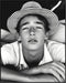 Posterizer 1 pcs-black and white photo of young man with beach hat 1-Retro Art-Photography Art-Living Room Bedroom Decor- unframed wall art...