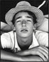 Posterizer 1 pcs-black and white photo of young man with beach hat 1-Retro Art-Photography Art-Living Room Bedroom Decor- unframed wall art...
