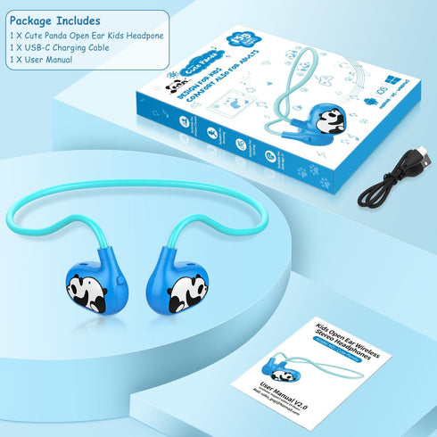 iDIGMALL Bluetooth 5.4 Kid Headphones, Open Ear Headphone w/Noise-Cancelling Mic for Children, 13g Ultra-Light Wireless Headset, Comfort-Fit for P...