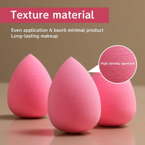 Pink 15 Pcs Beauty Blender Sponge Set:Mini Medium Makeup Sponges For Foundation,Powder,Liquid,Facial Makeup Tools,Latex-Free, High-density Beauty ...