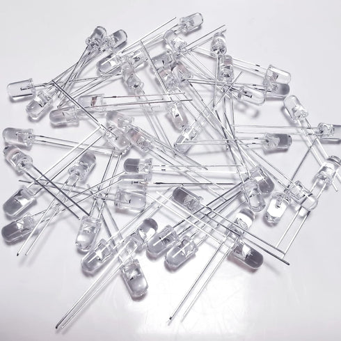 LED Light Emitting diode 3mm high Brightness LED Clear LED Light Emitting Diodes Bulb LED Lamp, 3 mm Round Head Band Edge(Transparent Blue Light 1...