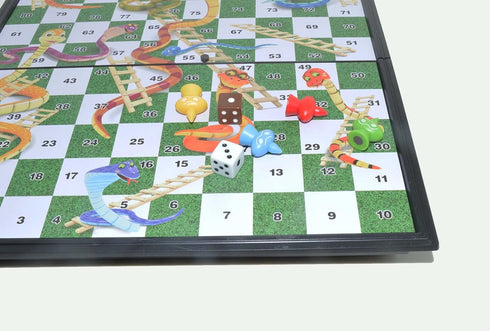 Snakes & Ladders Game 10x10 Board 100 Squares, Extendable Board 10x10 Inch, Family Game, Desk Game, Snake Chess...